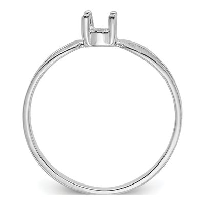 14K White Gold Round Ring Mounting – view 3
