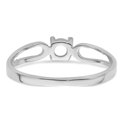 14K White Gold Round Ring Mounting – view 5