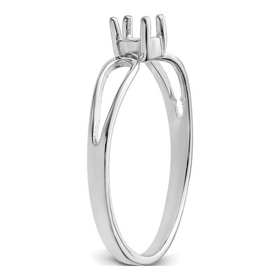14K White Gold Round Ring Mounting – view 6
