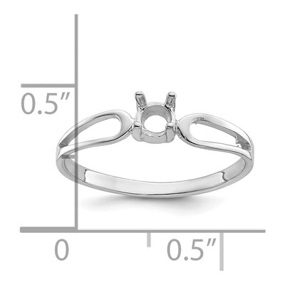14K White Gold Round Ring Mounting – view 7