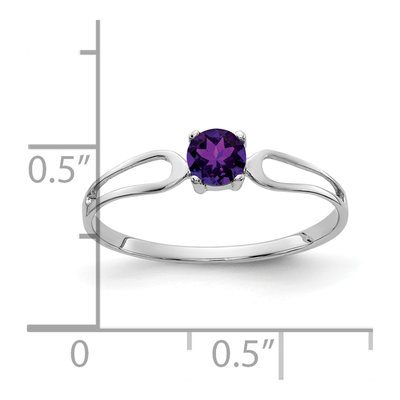 14K White Gold Amethyst Split Shank Ring – view 2