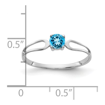 14K White Gold Swiss Blue Topaz Split Shank Ring – view 2