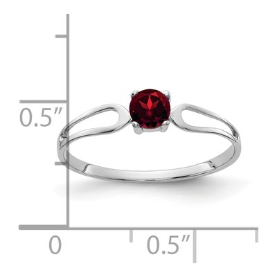14K White Gold Garnet Split Shank Ring – view 2