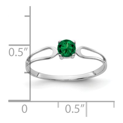 14K White Gold Lab-Created Helenite St Helens Ring – view 2