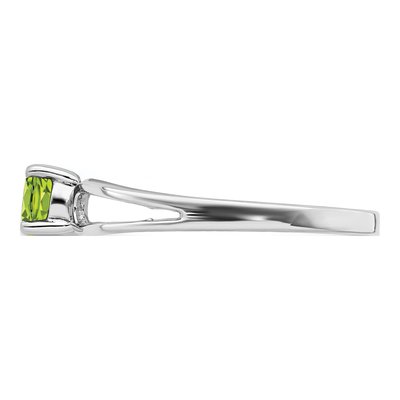 14K White Gold Peridot Split Shank Ring – view 4
