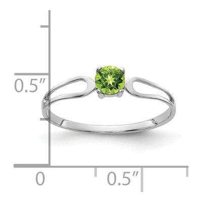 14K White Gold Peridot Split Shank Ring – view 5