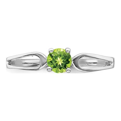 14K White Gold Peridot Split Shank Ring – view 6