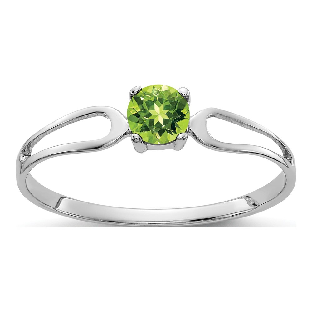 14K White Gold Peridot Split Shank Ring