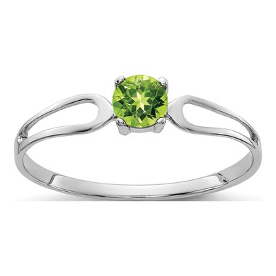 14K White Gold Peridot Split Shank Ring