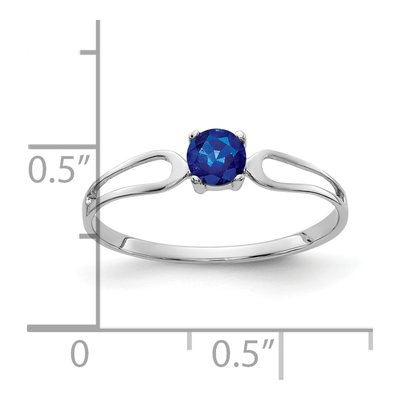 14K White Gold Sapphire Split Shank Ring – view 2
