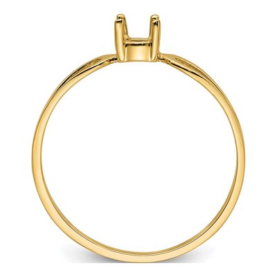 14K Yellow Gold Round Gem Ring Mounting – view 3