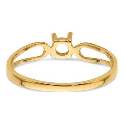 14K Yellow Gold Round Gem Ring Mounting – view 4