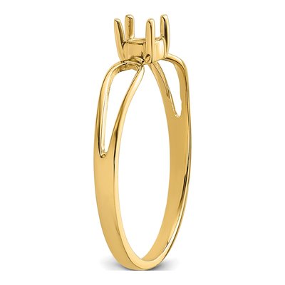 14K Yellow Gold Round Gem Ring Mounting – view 5