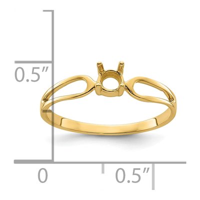 14K Yellow Gold Round Gem Ring Mounting – view 6