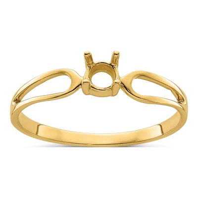 14K Yellow Gold Round Gem Ring Mounting