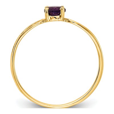 14K Yellow Gold Amethyst Split Shank Ring – view 2