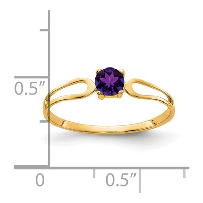 14K Yellow Gold Amethyst Split Shank Ring – view 3