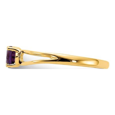 14K Yellow Gold Amethyst Split Shank Ring – view 4