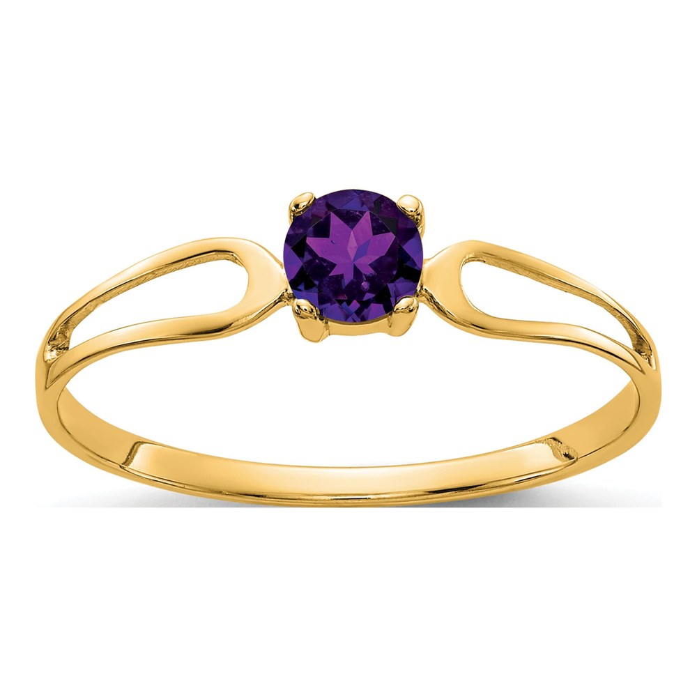 14K Yellow Gold Amethyst Split Shank Ring