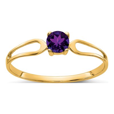 14K Yellow Gold Amethyst Split Shank Ring