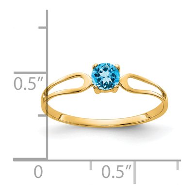 14K Yellow Gold Swiss Blue Topaz Split Shank Ring – view 2