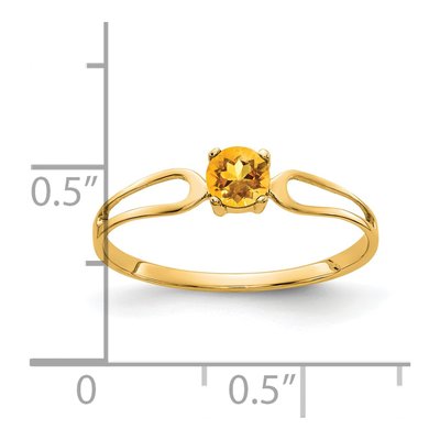 14K Yellow Gold Citrine Round Split Shank Ring – view 2