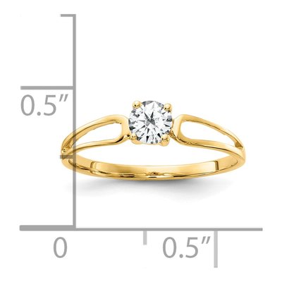 14K Yellow Gold CZ Split Shank Ring – view 2