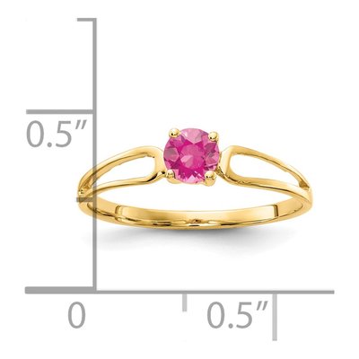 14K Yellow Gold Pink Tourmaline Split Shank Ring – view 2