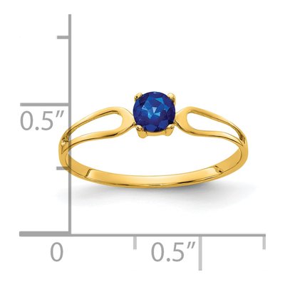 14K Yellow Gold Sapphire Round Ring – view 2