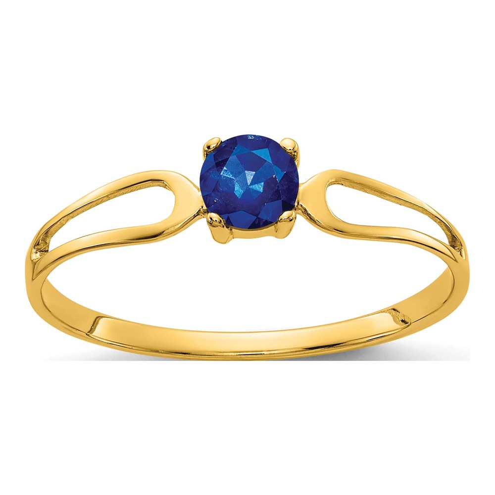 14K Yellow Gold Sapphire Round Ring