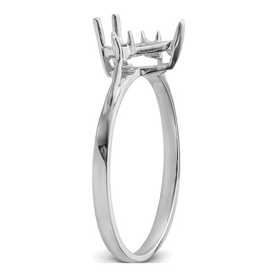 14K White Gold Heart Round Ring Mounting – view 5