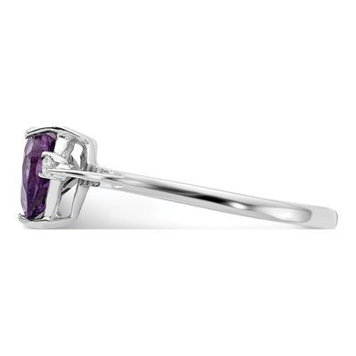 14K White Gold 1/20 ct tw Amethyst & Diamond Heart Ring – view 4