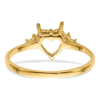 14K Yellow Gold Heart Ring Mounting – view 4