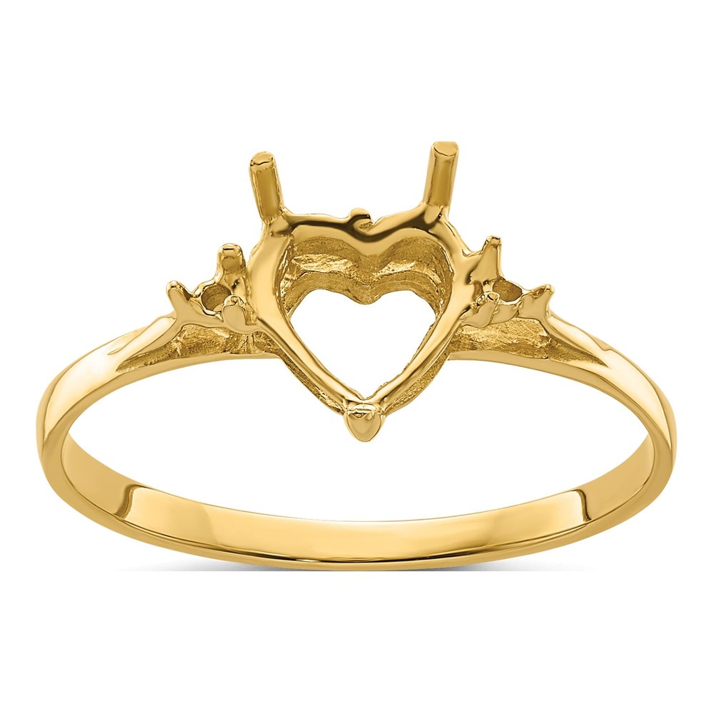 14K Yellow Gold Heart Ring Mounting