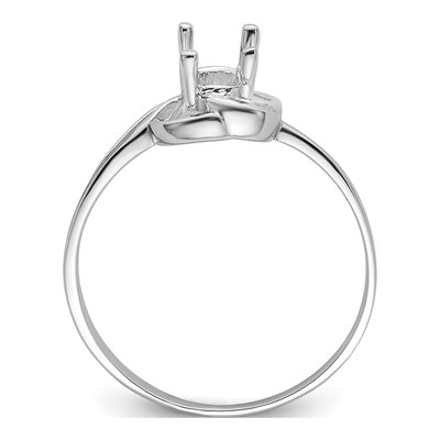 14K White Gold Oval Ring Mounting – view 3