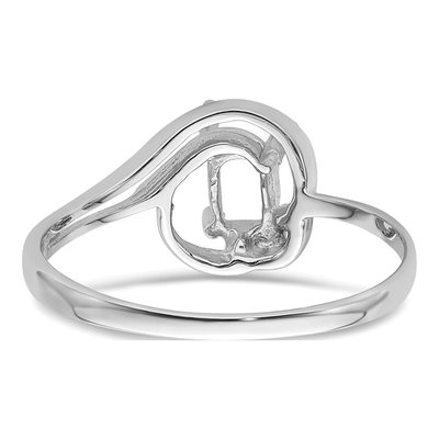 14K White Gold Oval Ring Mounting – view 4