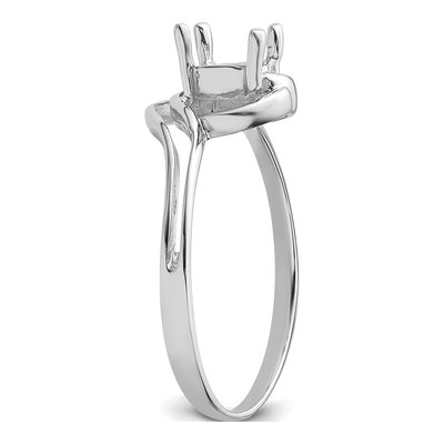 14K White Gold Oval Ring Mounting – view 5