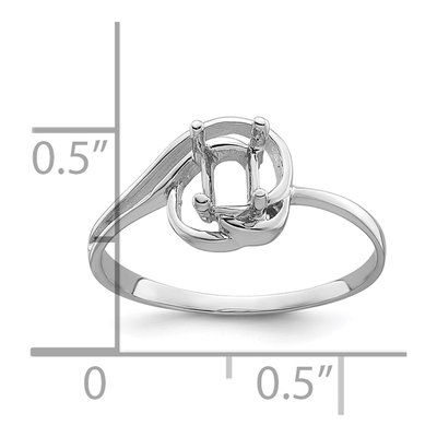14K White Gold Oval Ring Mounting – view 6
