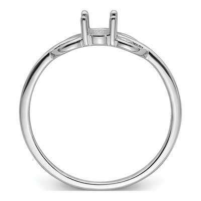 14K White Gold Oval Ring Mounting – view 3