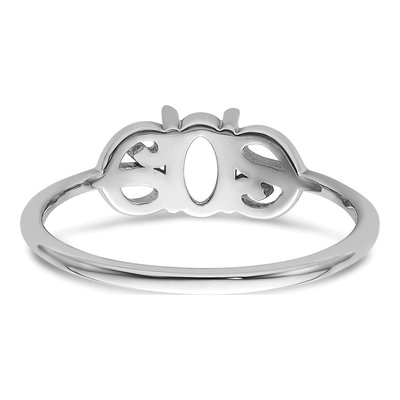 14K White Gold Oval Ring Mounting – view 4