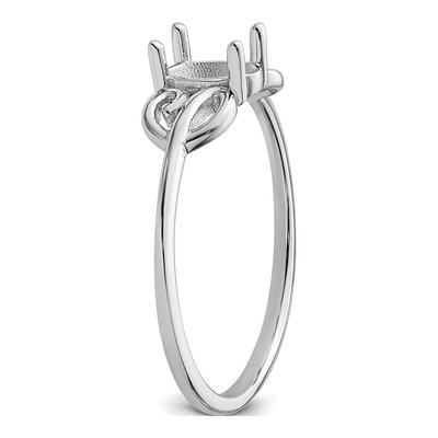 14K White Gold Oval Ring Mounting – view 5