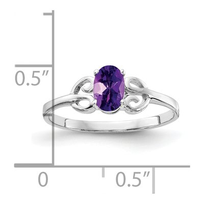 14K White Gold Amethyst Oval Ring – view 2