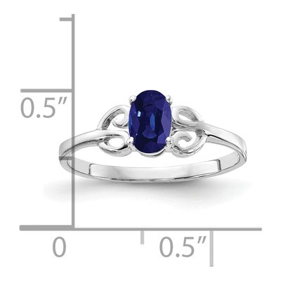 14K White Gold Sapphire Oval Ring – view 2
