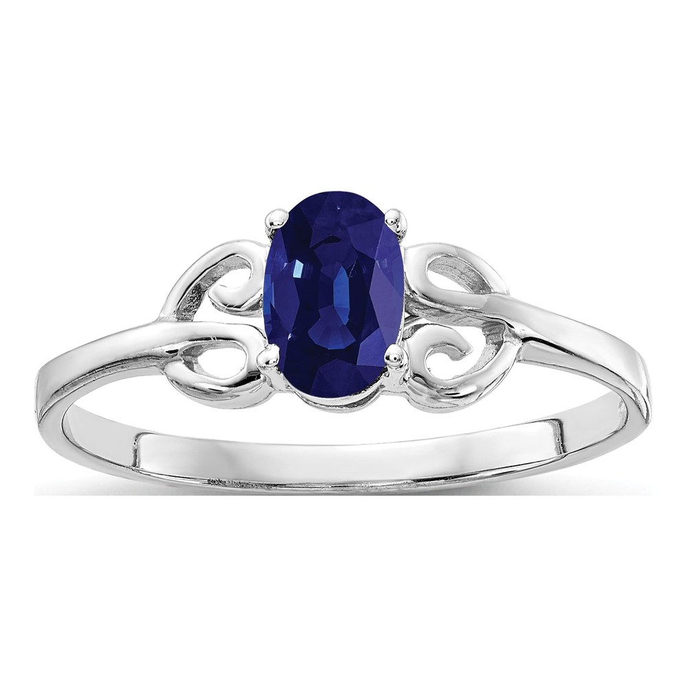 14K White Gold Sapphire Oval Ring