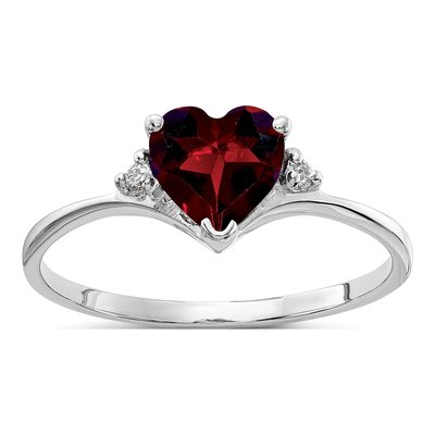 14K White Gold Diamond Heart Ring