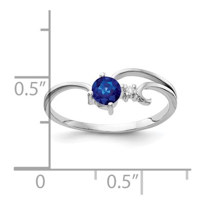 14K White Gold Sapphire & Diamond Ring – view 2