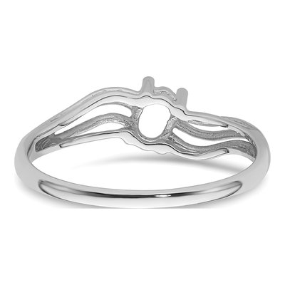14K White Gold Oval Wave Ring Mounting – view 4