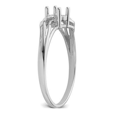 14K White Gold Oval Wave Ring Mounting – view 5