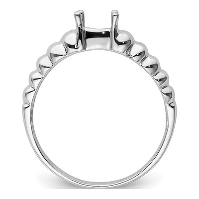 14K White Gold East-West Oval Ring Mounting – view 3