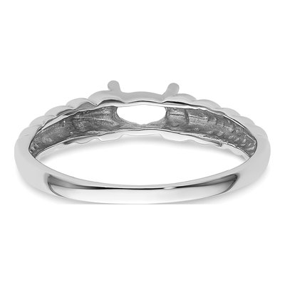 14K White Gold East-West Oval Ring Mounting – view 4